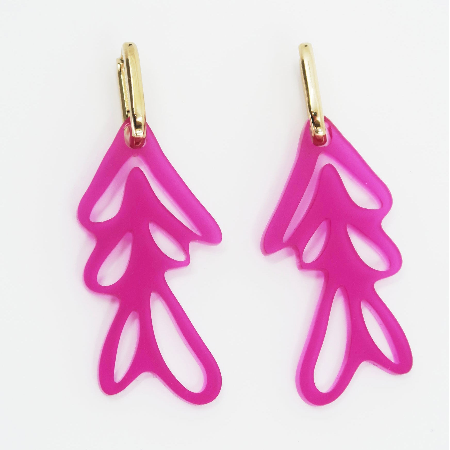 ALGAE 01 Ohrringe mit Edelstahl Klappcreolen