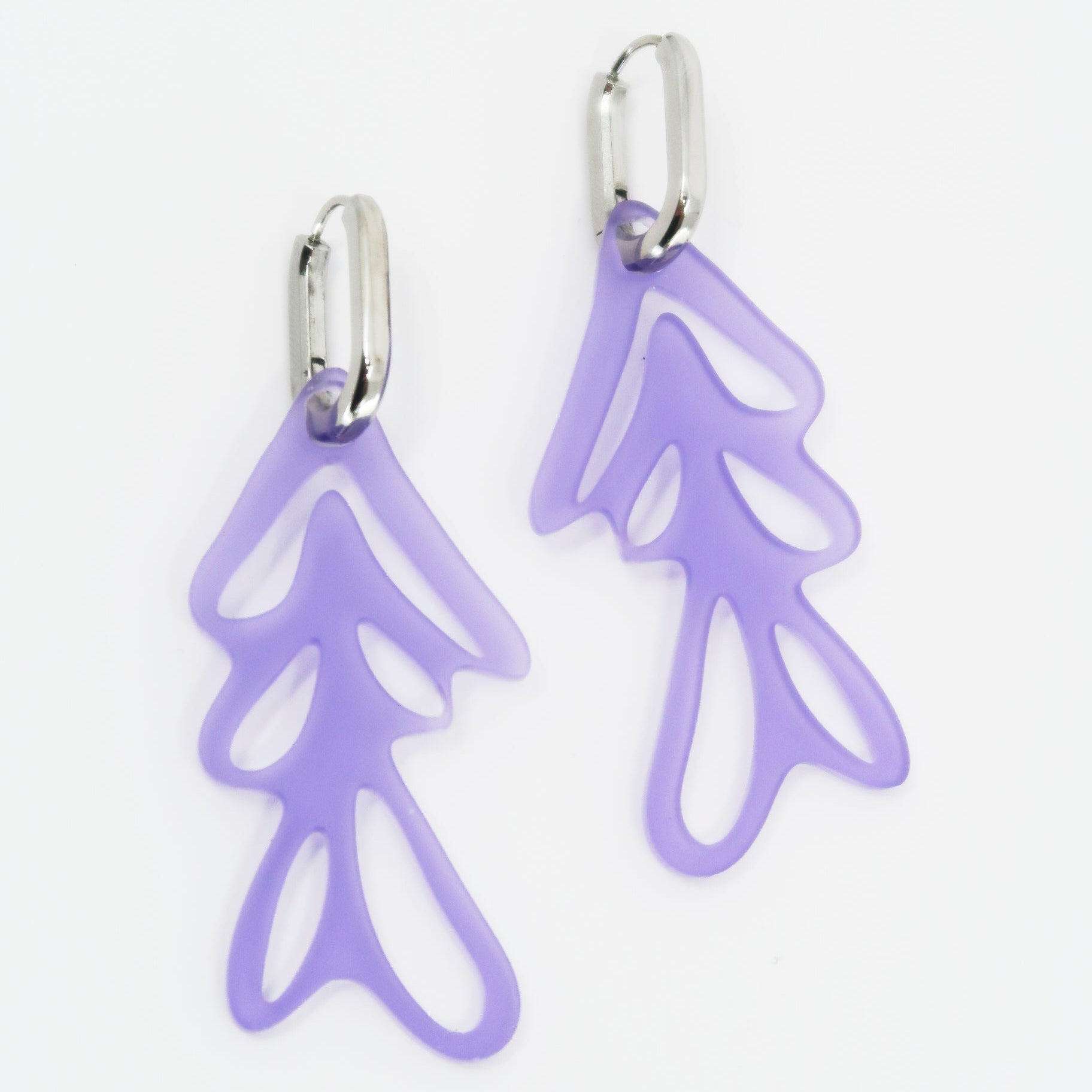 ALGAE 01 Ohrringe mit Edelstahl Klappcreolen