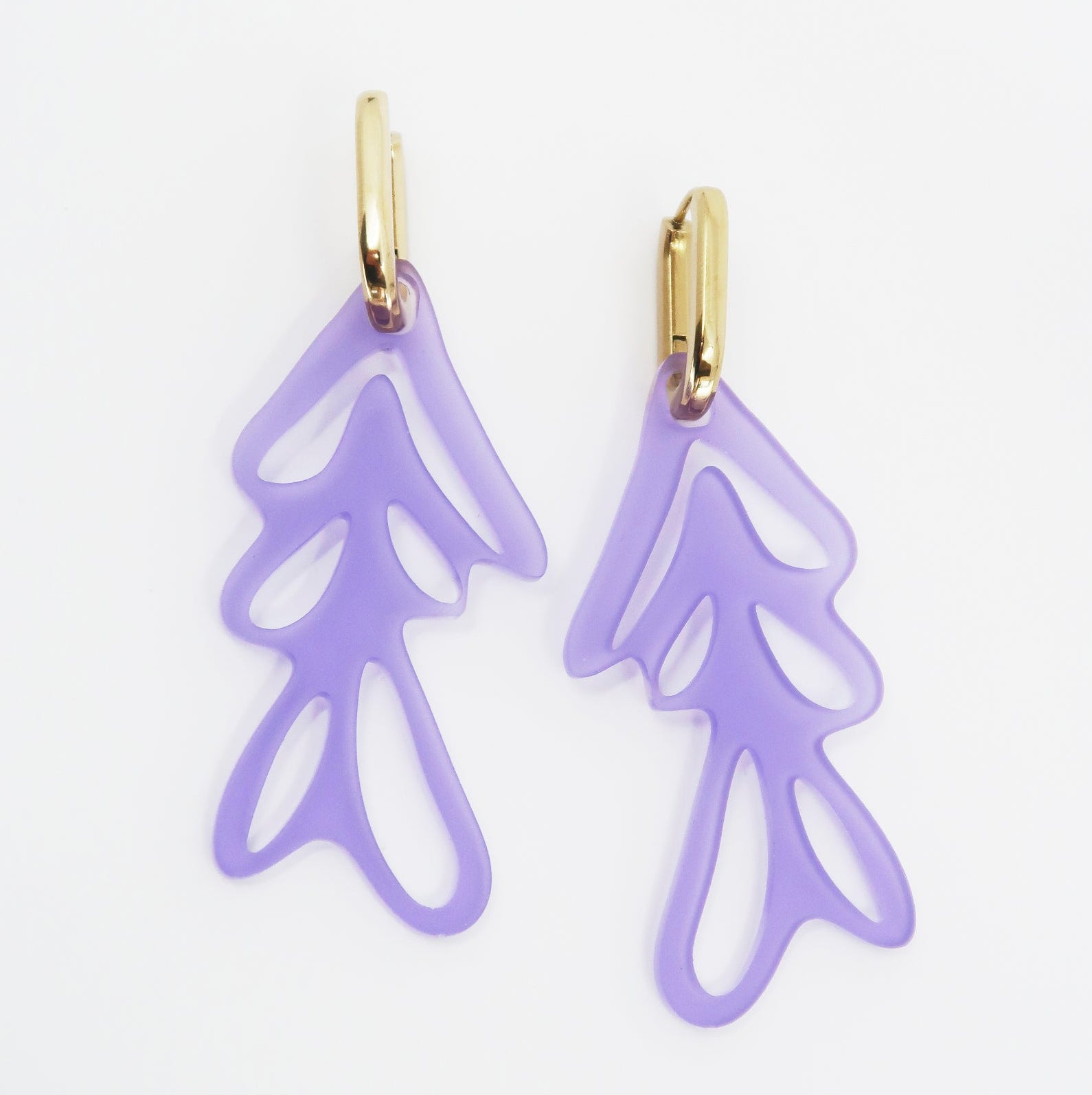 ALGAE 01 Ohrringe mit Edelstahl Klappcreolen