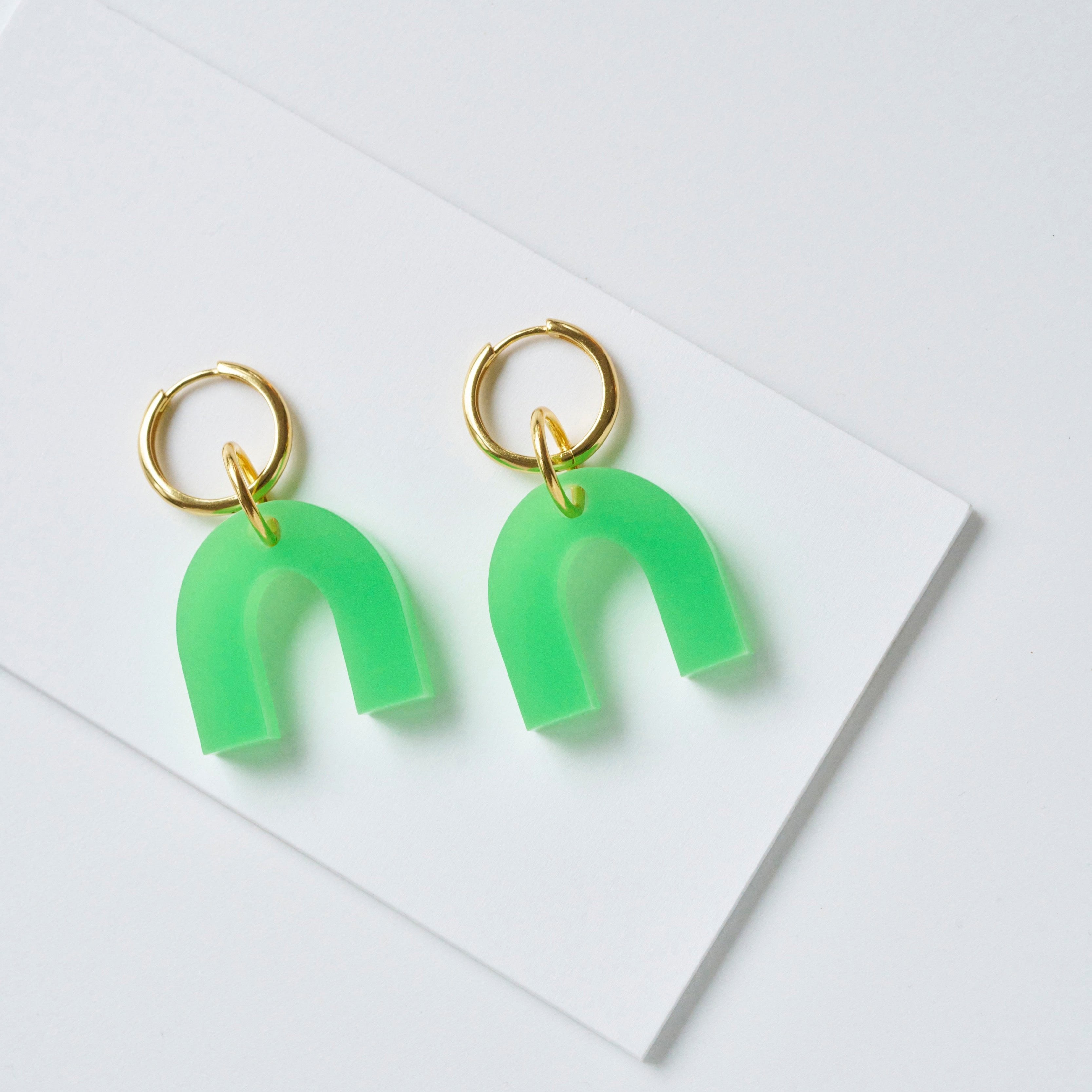 Monday Drop 06: Daniela-acrylic glass-Gold-plated hoops-frosted green apple-Veronica Antonucci