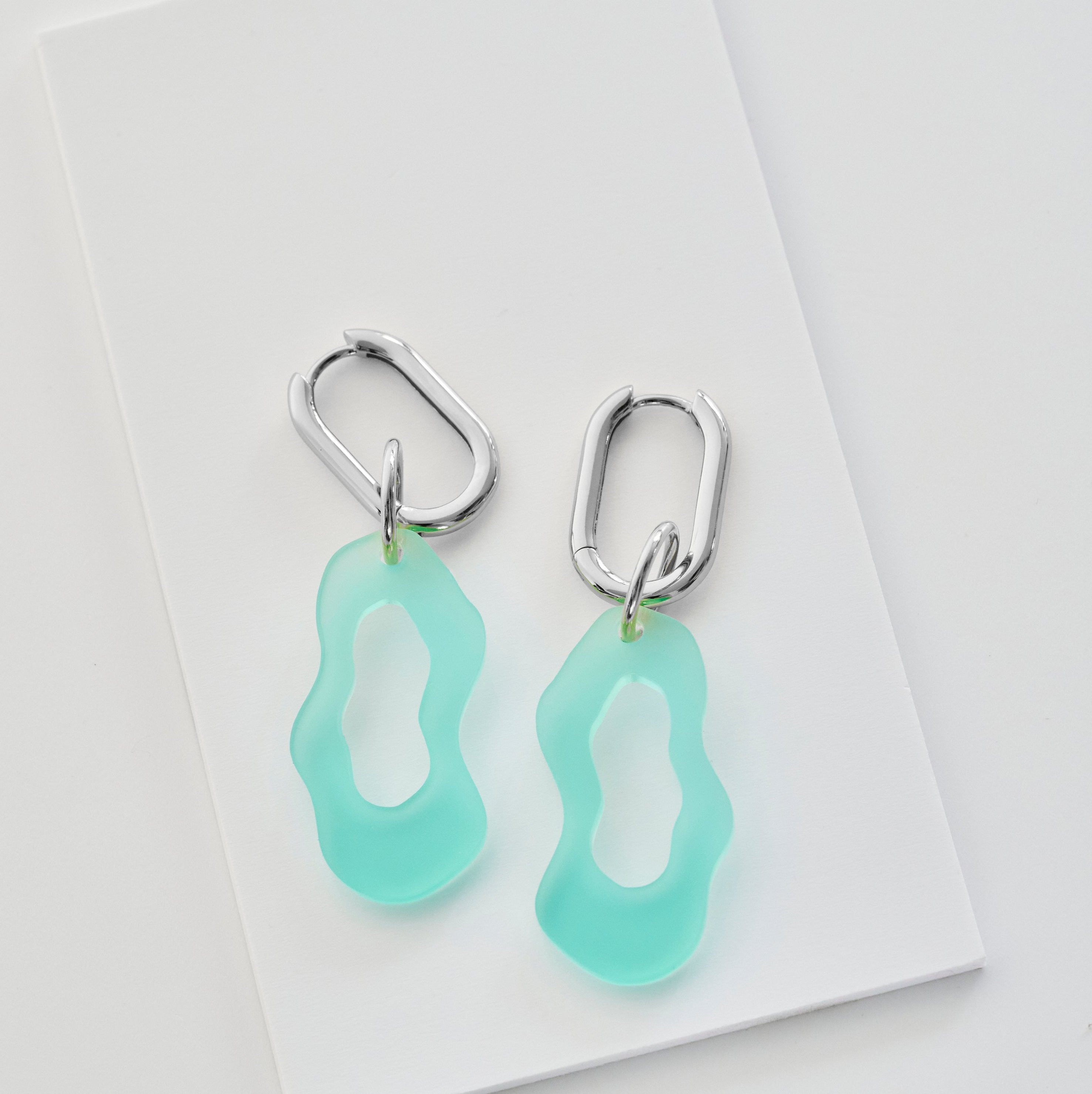 29 Palms Sunset - Gigi - Soft Mint-Silver hoops-Veronica Antonucci-sustainable earrings