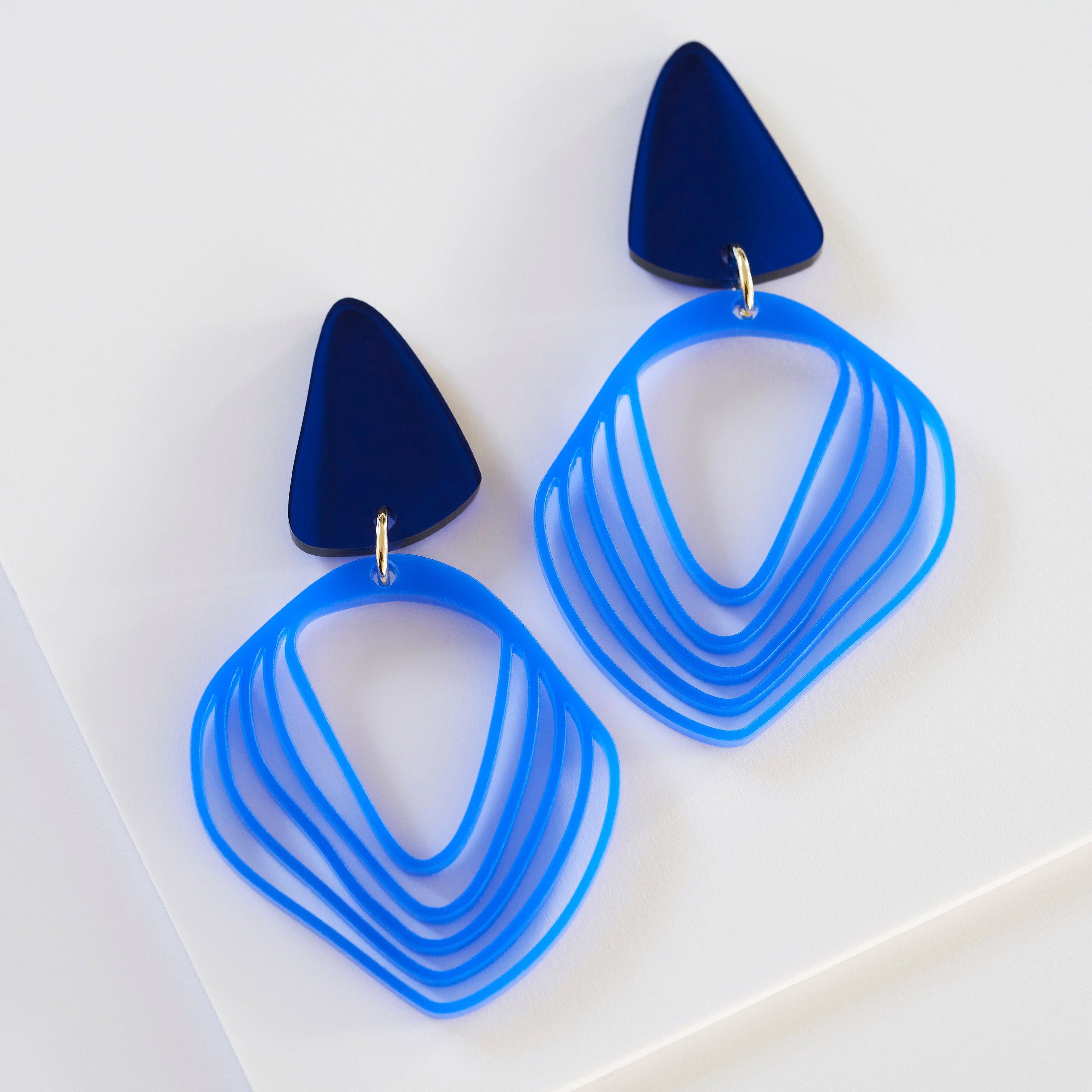 Anikó - royal and dark blue--Veronica Antonucci-sustainable earrings