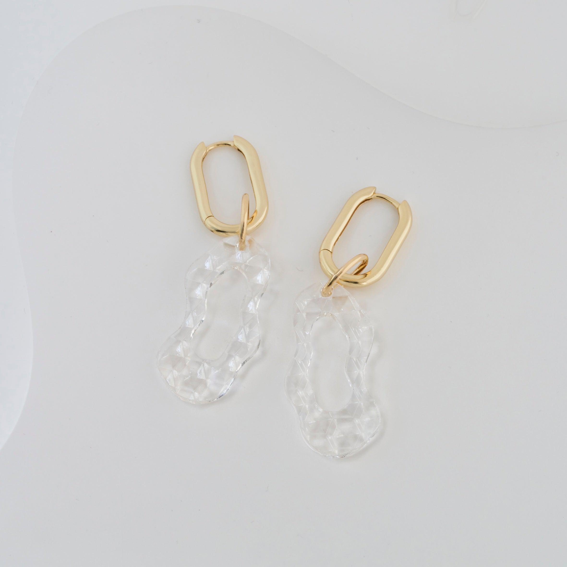 Gigi - crystal-Gold-plated hoops-Veronica Antonucci-sustainable earrings