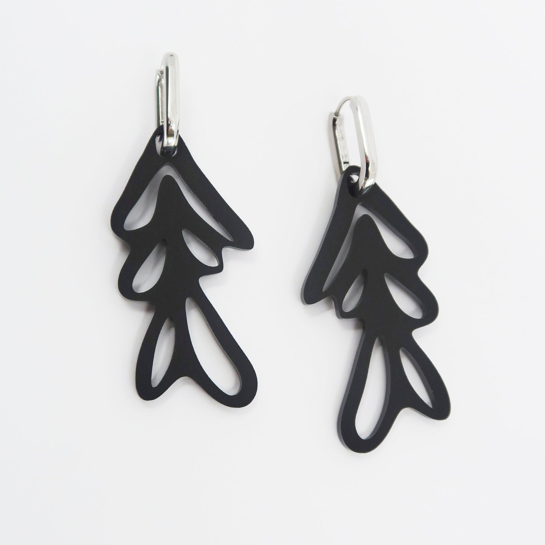 ALGAE 01 Ohrringe mit Edelstahl Klappcreolen