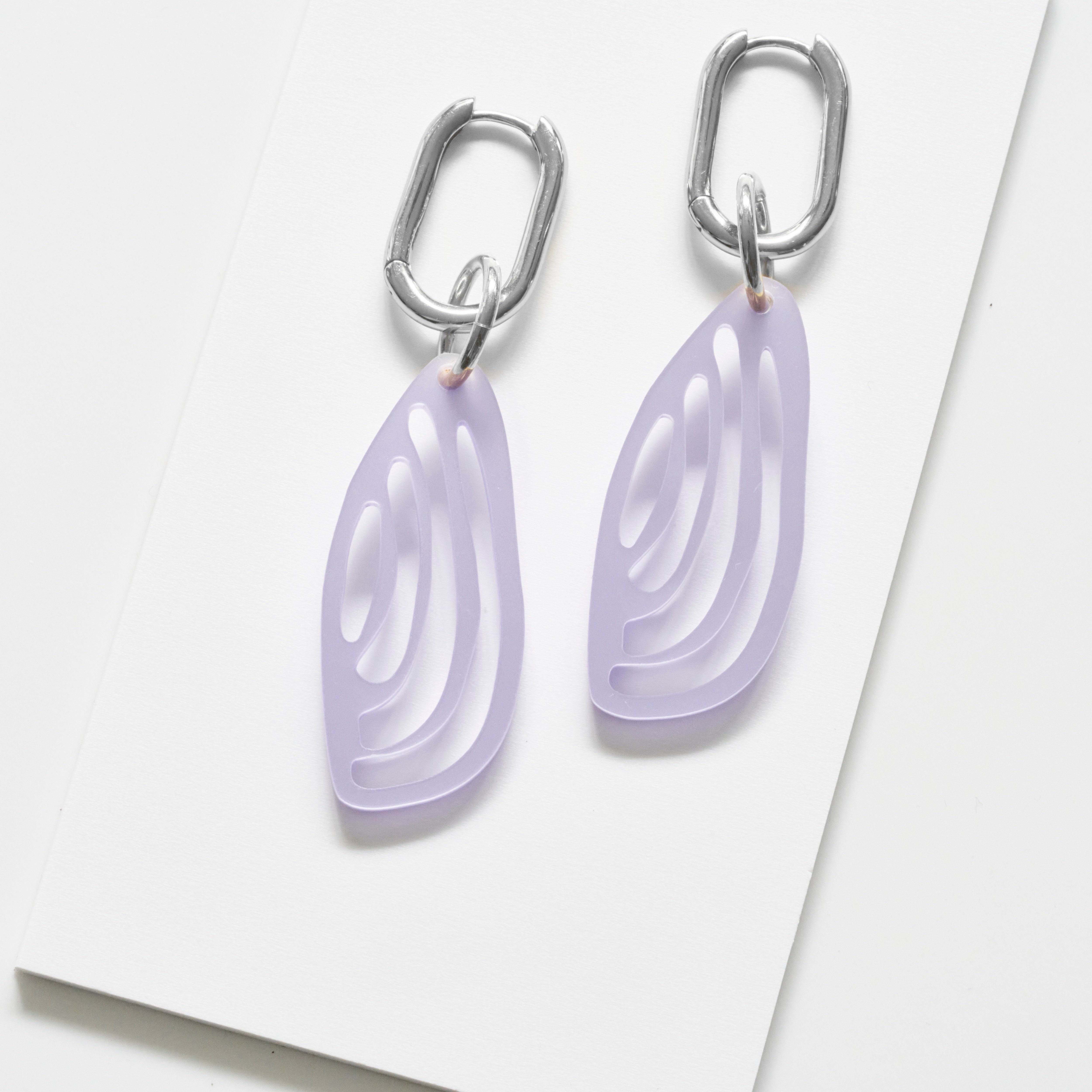 Kiana - pearly lavender-acrylic glass-Silber Kreole-Veronica Antonucci