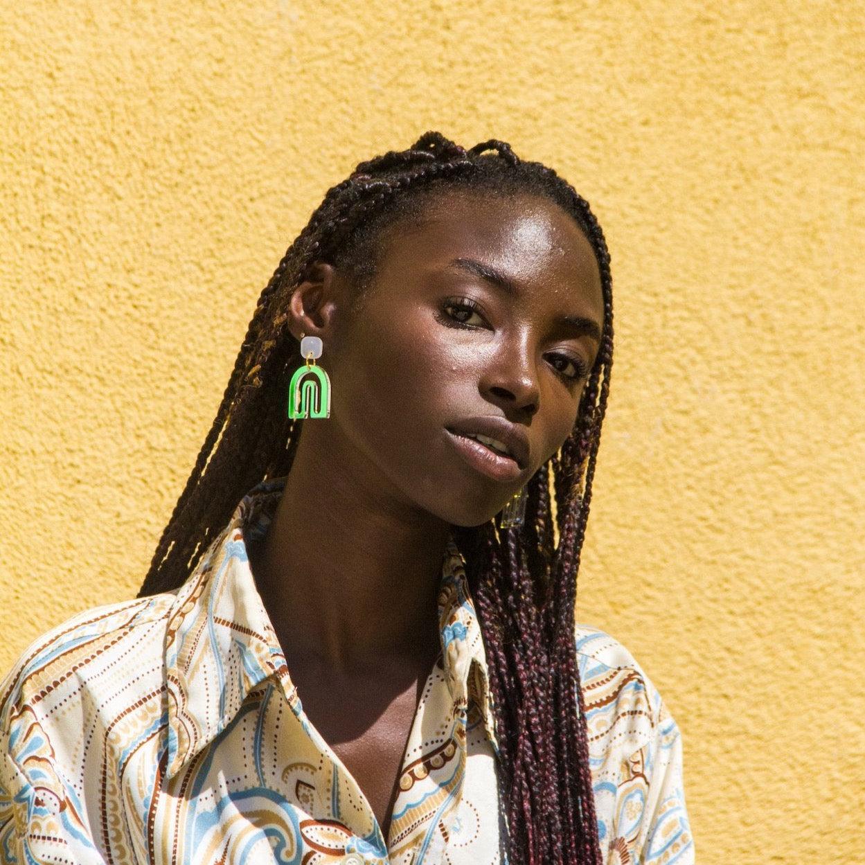 Pika - iridescent and frosted white--Veronica Antonucci-sustainable earrings