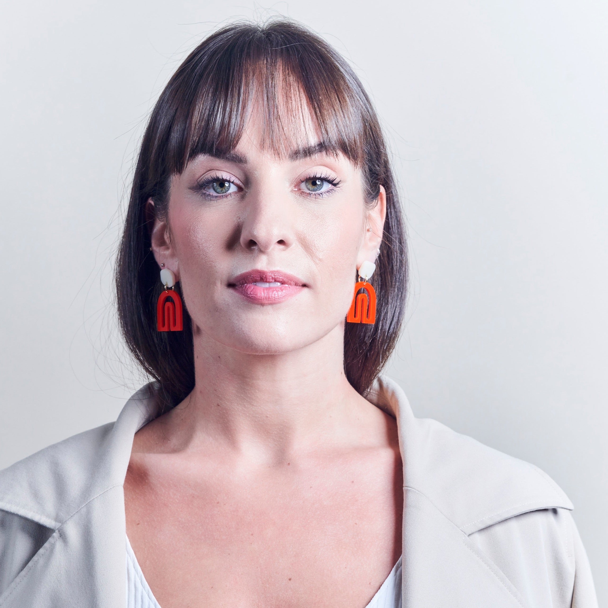 Pika - orange and cream--Veronica Antonucci-sustainable earrings