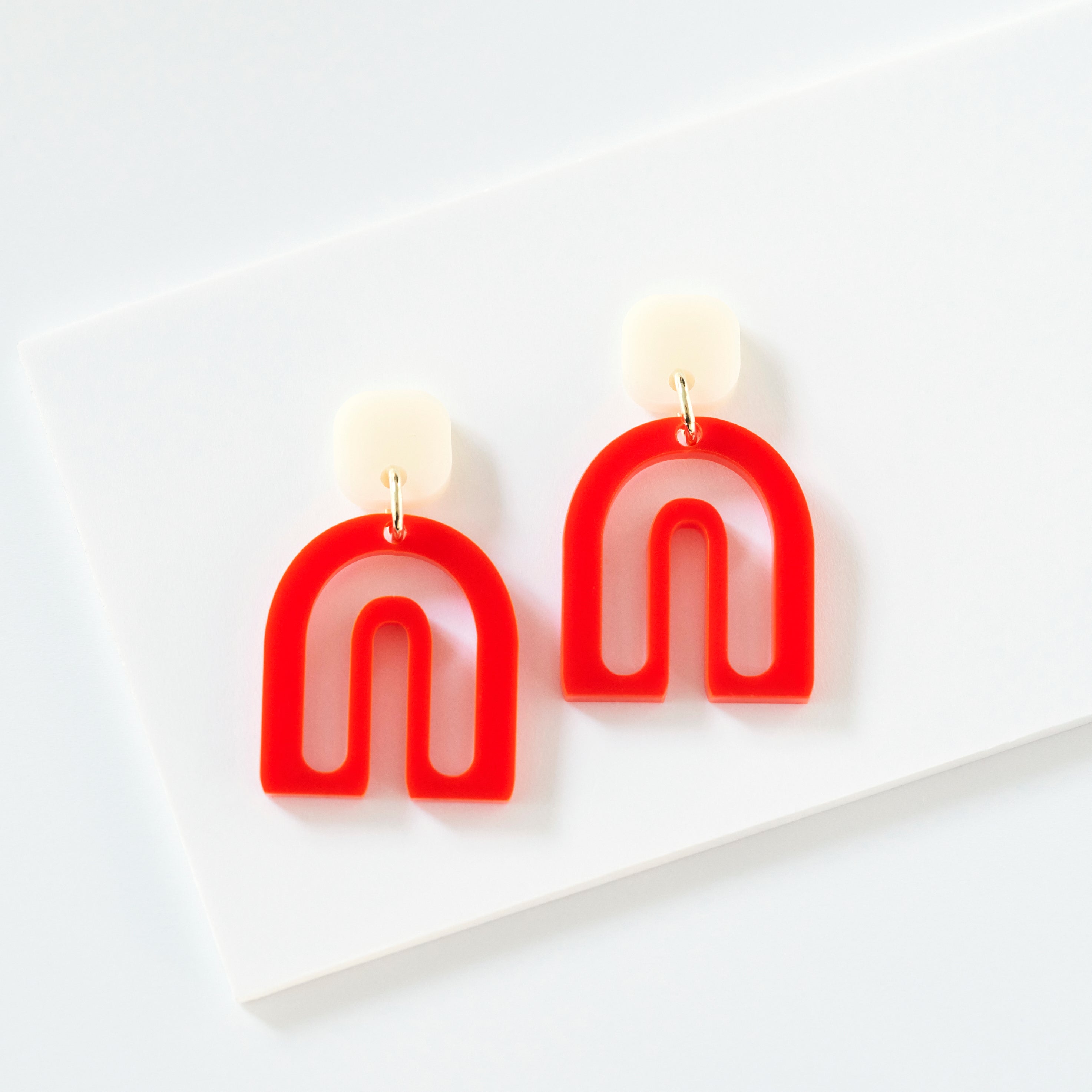 Pika - orange and cream--Veronica Antonucci-sustainable earrings