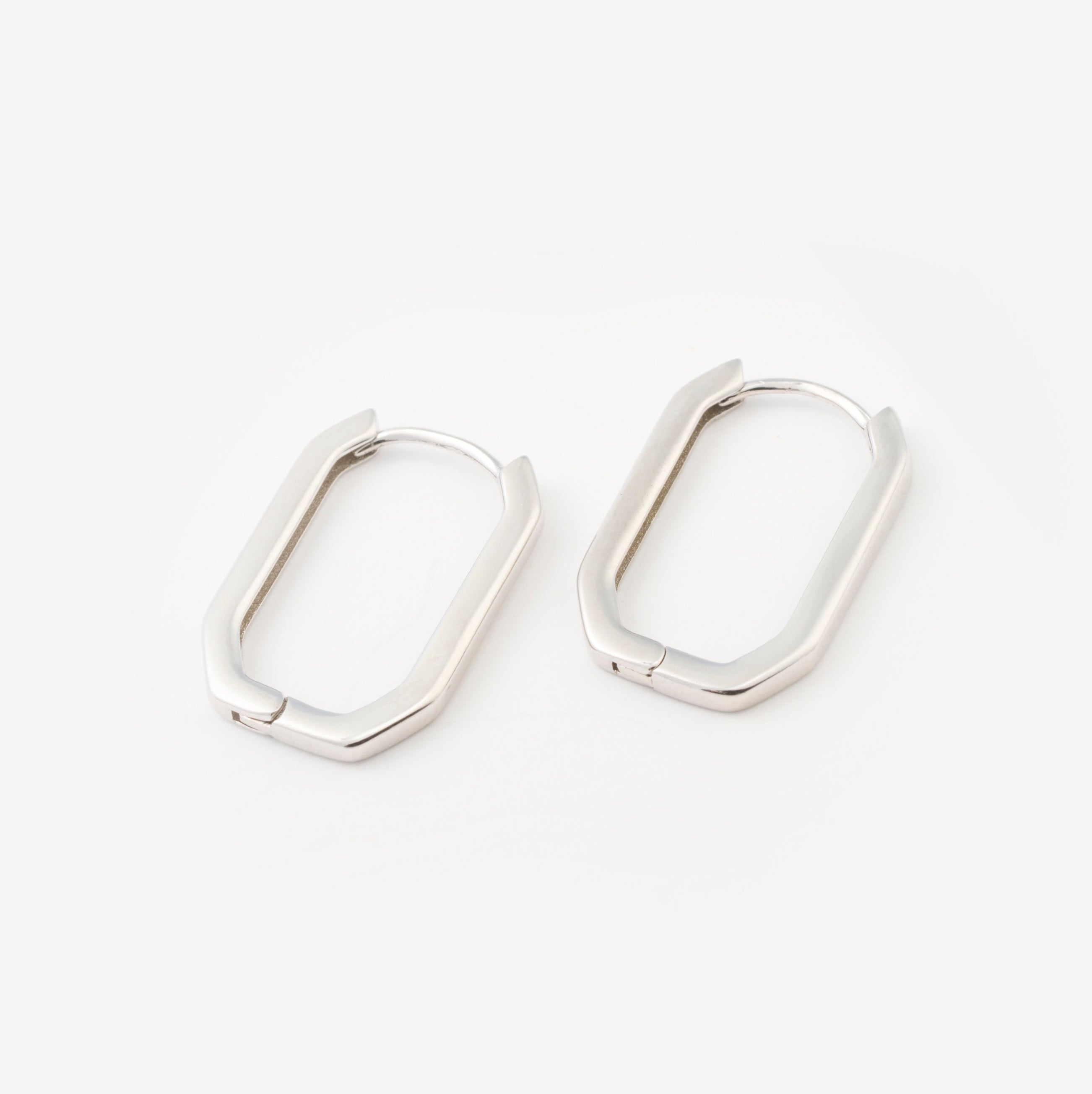 ovale silber creole mit achteckigem design
